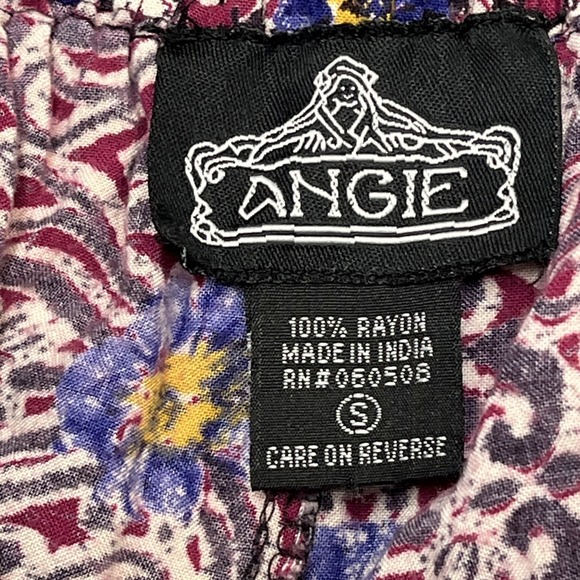 Angie Pants Mixed Boho Print Pull On Joggers Size S Hippie Festival Coachella - Picture 9 of 16